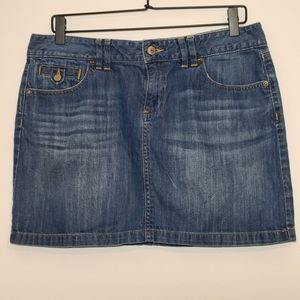 Loft women's denim mini skirt 5 pocket  size 8 medium wash cotton